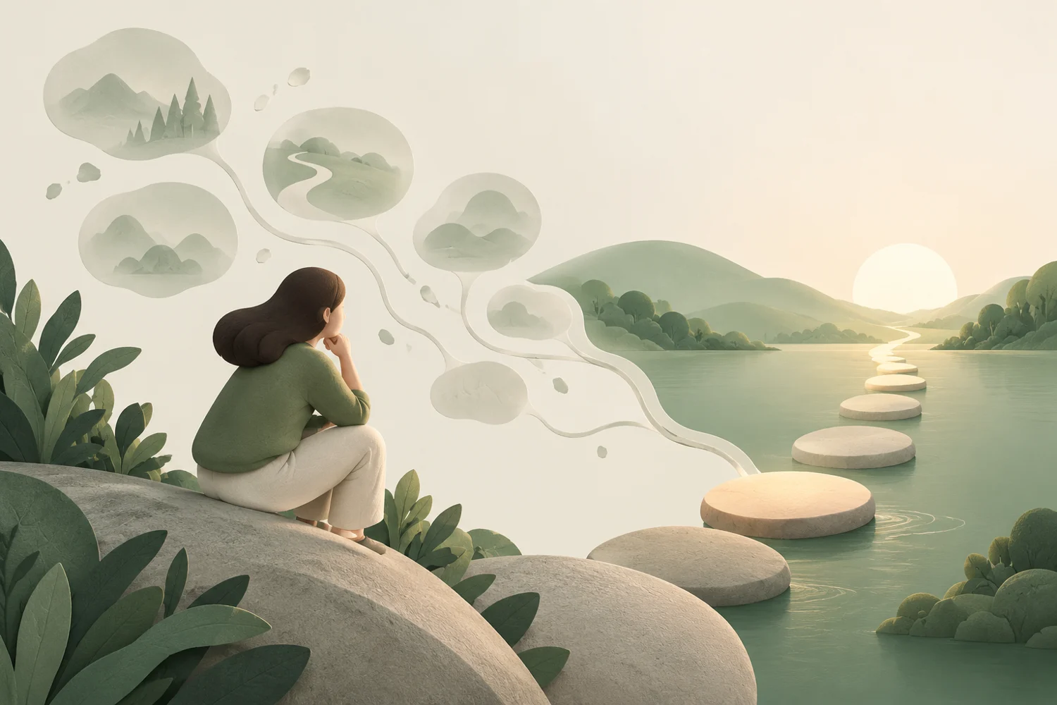 主題情境插畫：反省後如何挑下一步？把想法縮成可觀察的一項行動