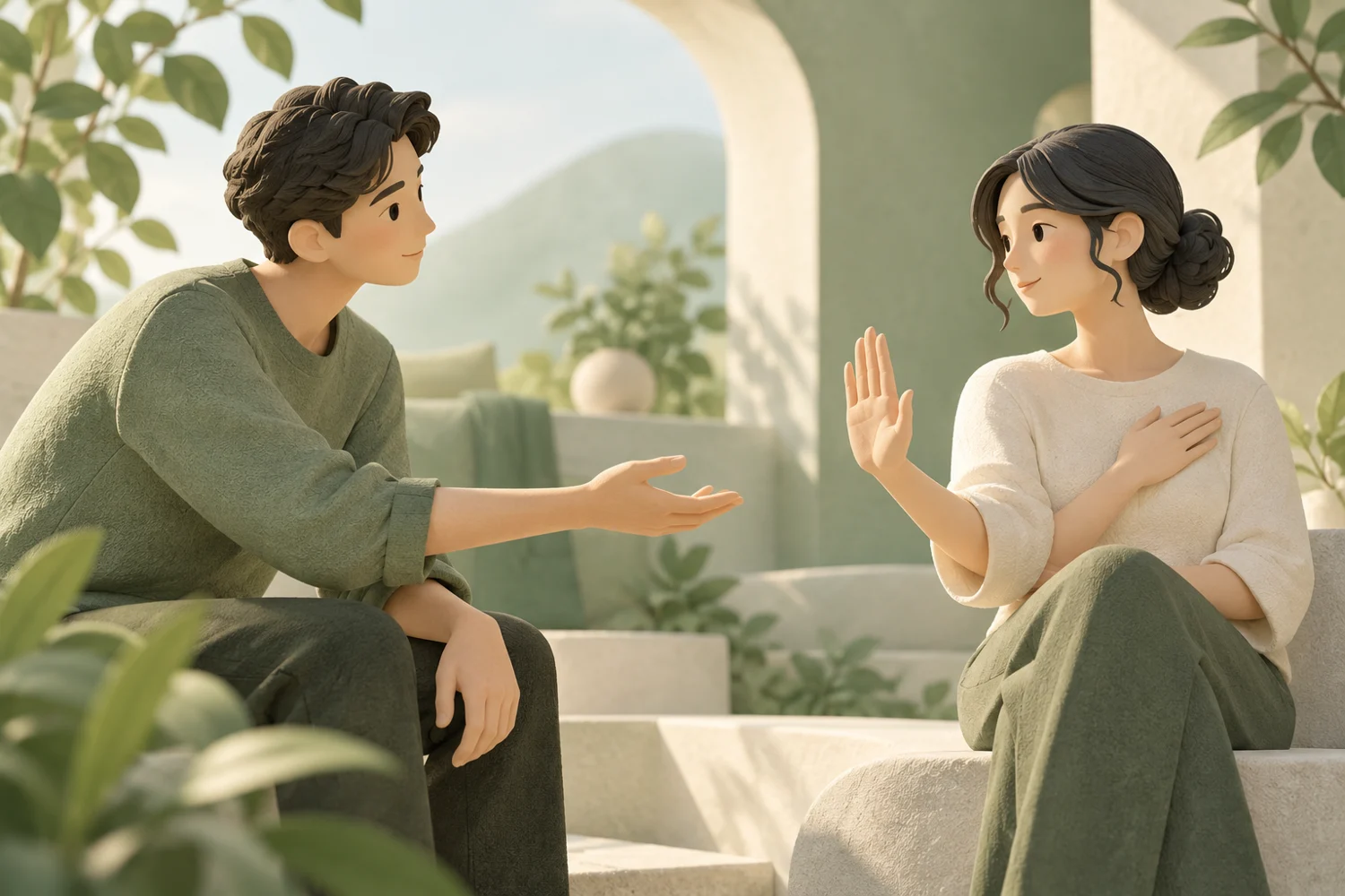 主題情境插畫：幫忙前如何確認對方需要？記下詢問、同意與行動界線